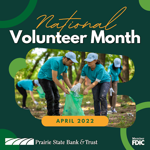 This April is National Volunteer Month | Prairie State Bank